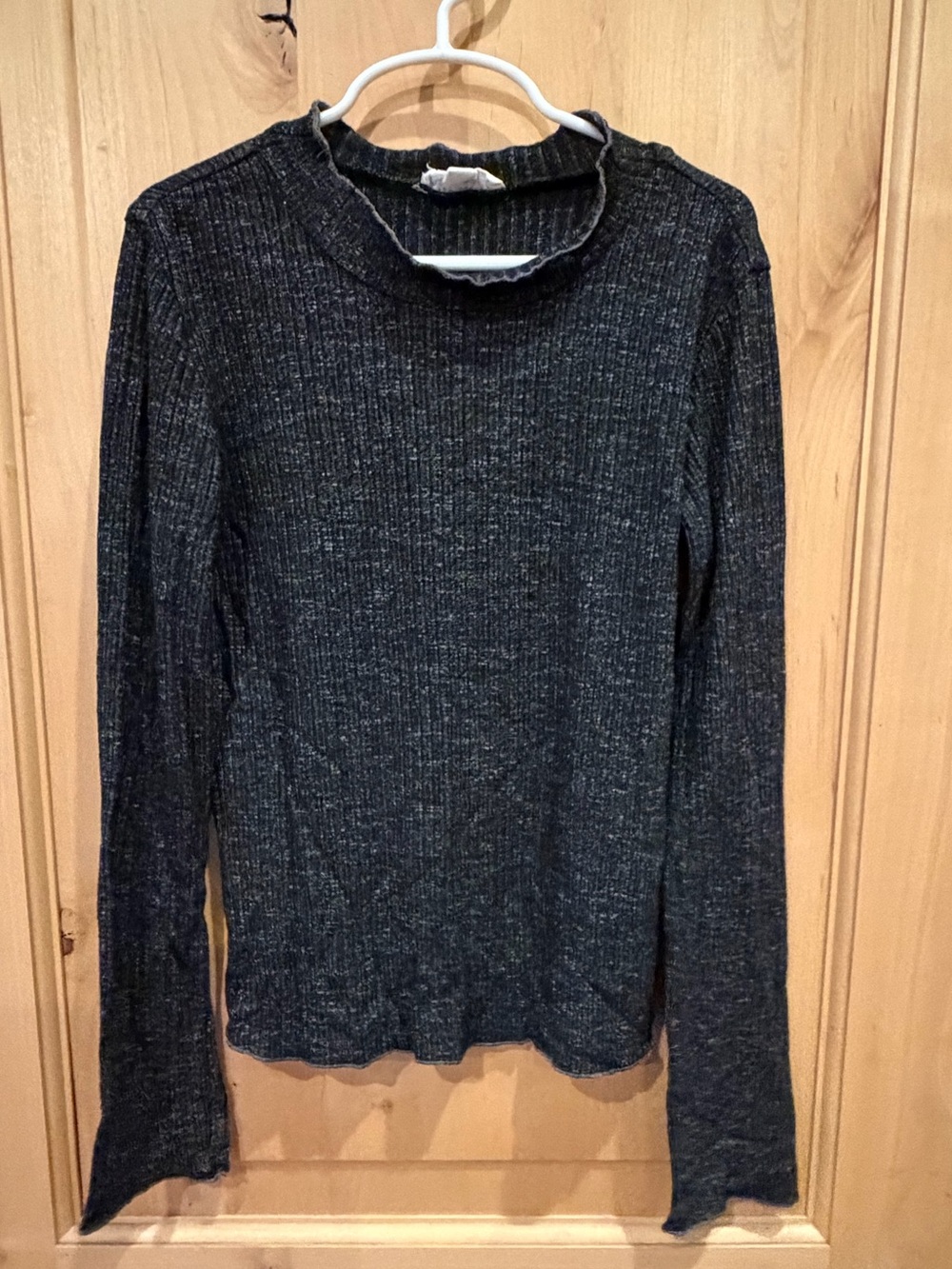 Ten Sixty Sherman Girls black ribbed knit sweater.